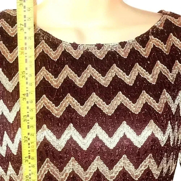 Connected Apparel Women's Metallic Chevron Dress - Picture 5 of 13